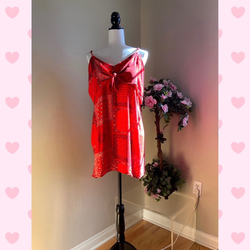 Xhilaration Red Bandana Print Dress